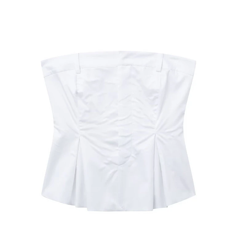 

Summer New Women's Clothing Sexy Backless One-word Collar White Tube Top Vest Slim-fit Wrap Chest Sling Top