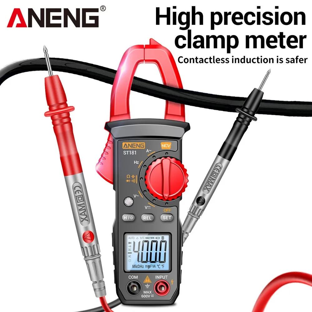 Clamp Meter Digital Multimeter 4000 Counts Current Ammeter Tester DC/AC Voltage Car Amp Hz Capacitance NCV Ohm Test For ANENG ST181 digital multimeter,clamp meter