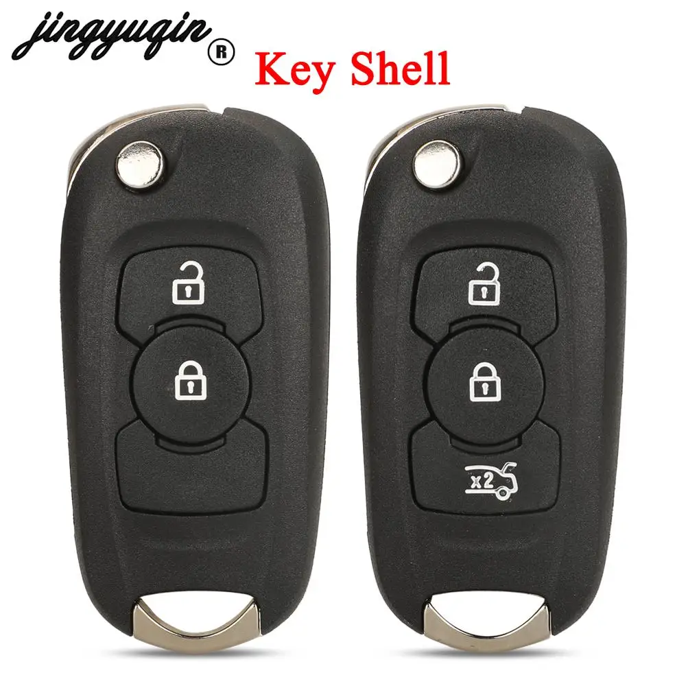 

jingyuqin 2/3 Buttons For Opel Vauxhall Astra K 2015-2017 Buick Excelle GT Verano Excellegt Fob Flip Remote Car Key Shell Case