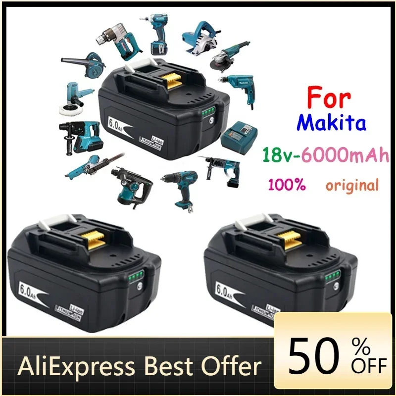 

1-3PCS BL1860 Rechargeable Battery 18 V 6000mAh Lithium ion for Makita 18v Battery BL1840 BL1850 BL1830 BL1860B LXT 400