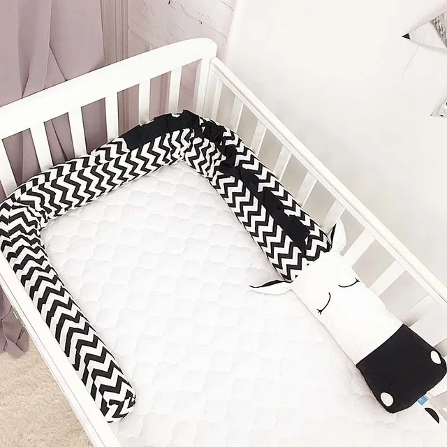 Baby Bed Crib Bumpers Cotton Printed Newborn Cot Bumper Pads