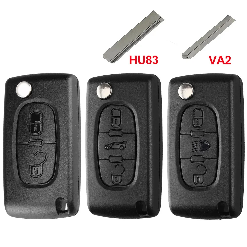 Car Key Shell HU83 VA2 Citroen C2 C3 C4 C5 C6 Xsara Berlingo Peugeot 207 307 308 407 607 807 Flip Remote