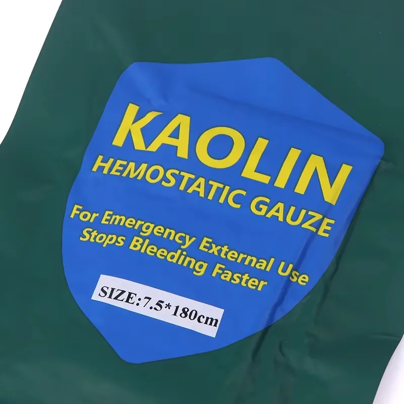 Hemostatic Kaolin Gauze Combat First Aid Trauma Z Shape Soluble IFAK Tactical Army User External First Aid Kit 1 Bag For first aid kit