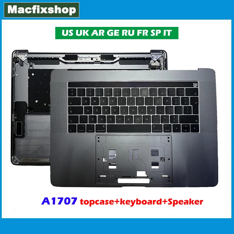 

RU UK US RU French Spanish German A1707 Topcase For Macbook Pro Palmrest 15" A1707 Top Case Keyboard Touchbar Speaker 2016 2017