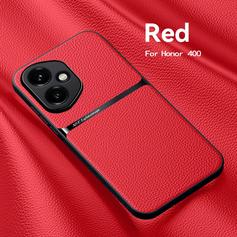 Premium Genuine Leather Texture Solid Color Magnetic Anti-Fingerprint Phone Case