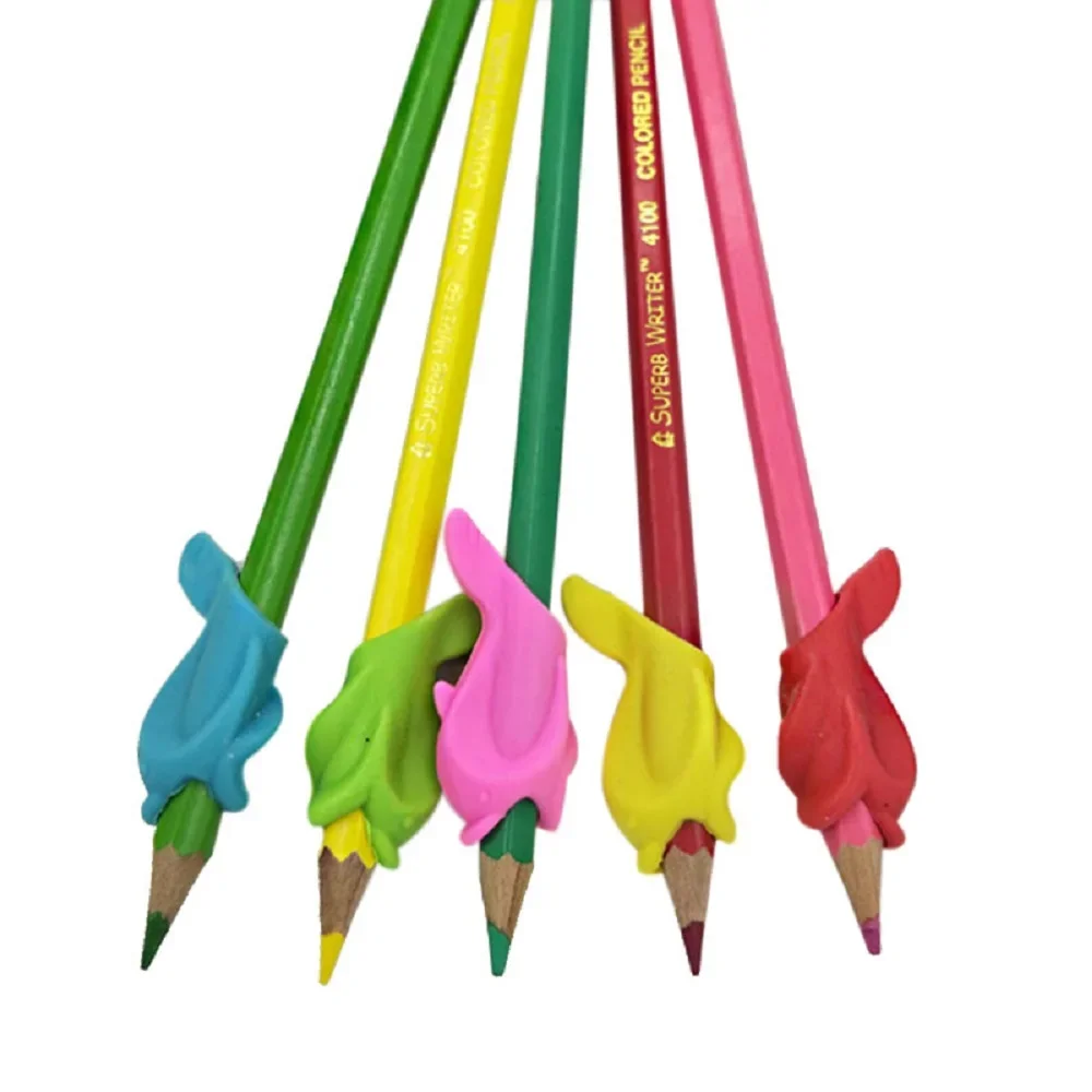 CUHZA Impugnatura Matita per bambini,Ergonomico Matita Grip,12 pieces Pencil Gri