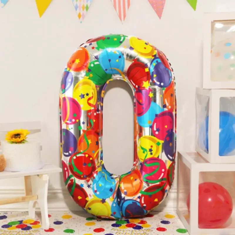 Große farbige digitale Aluminiumballons für Kinder und Erwachsene, Geburtstagsparty-Dekoration, Fotografie-Requisite für Babys, Mädchen und Jungen, 40 Zoll – Detail 5