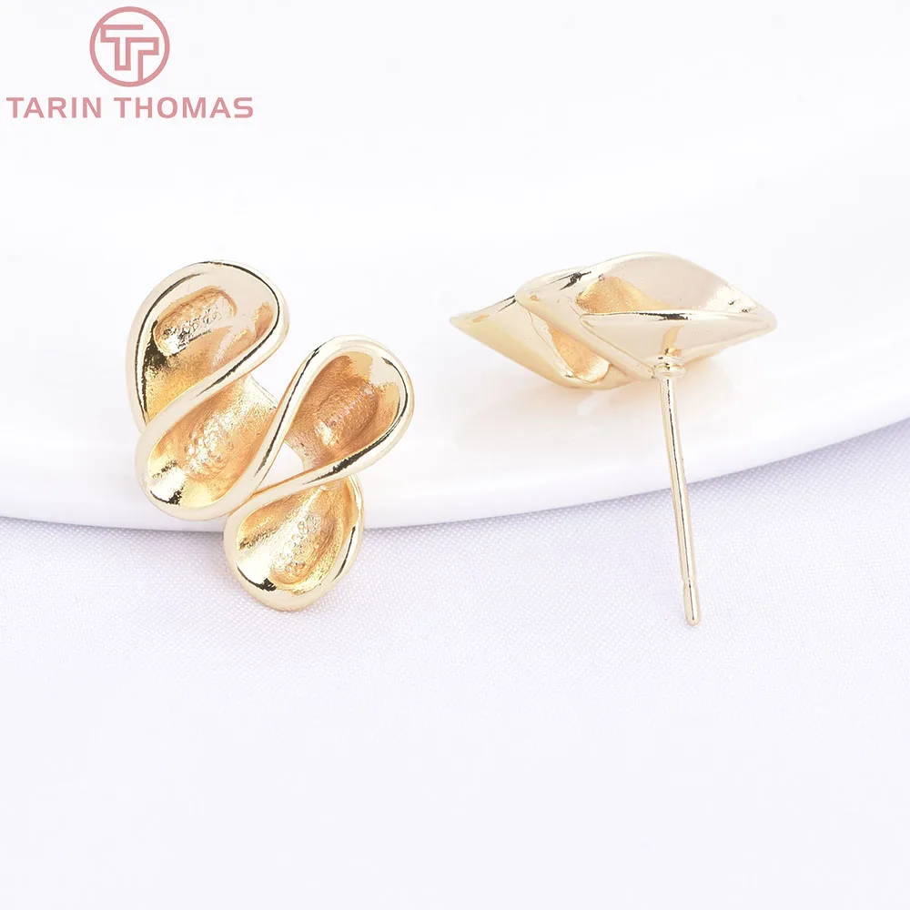(10337) 11x17,5MM 18K Gold Farbe Messing Wellenförmige S-förmige symmetrische Ohrring Verschluss DIY Schmuckherstellung Erkenntnisse – Detail 10