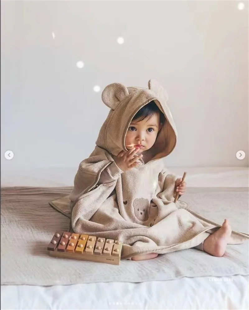 Cartoon Animal Baby Bath Towels Soft Hooded Towel Blanket