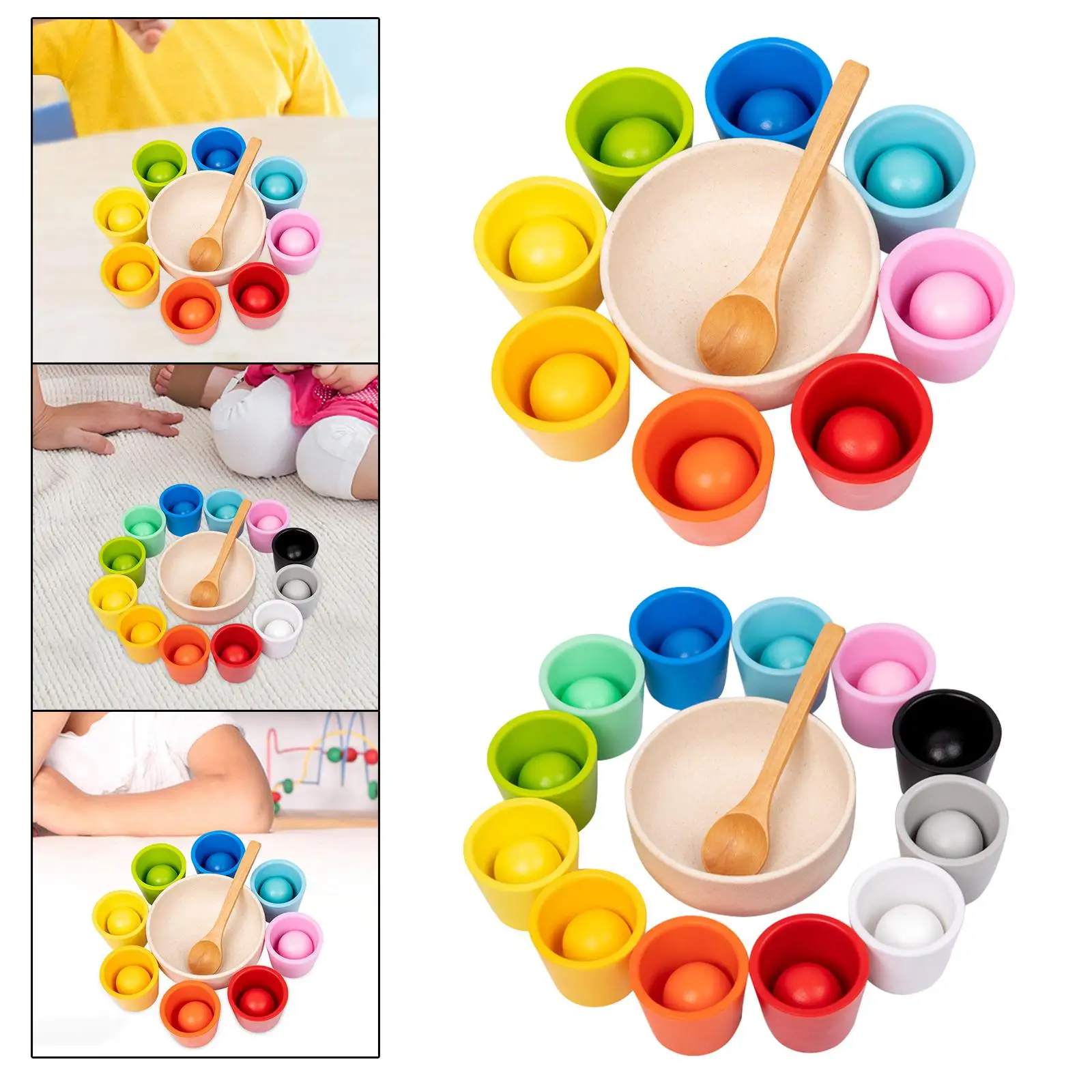 Balls in Cups Montessori Toy Kids Preschool Sensory Toys with Cups and Balls