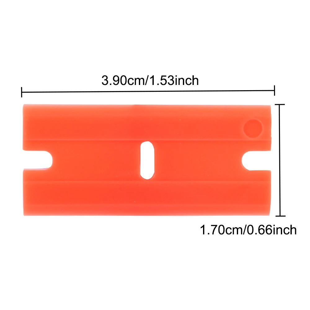 창문 유리 청소 스크레이퍼, 양면 플라스틱 면도날 라벨 청소 면도기 접착제 리무버, 자동차 랩 스티커 스퀴지, 100 개