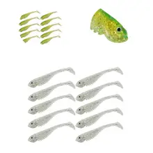 Exquisite Fishing Bait With Eye Strong Flexibility Anti-deformation Fake Lure  Soft Bait    Fake Lure 10Pcs