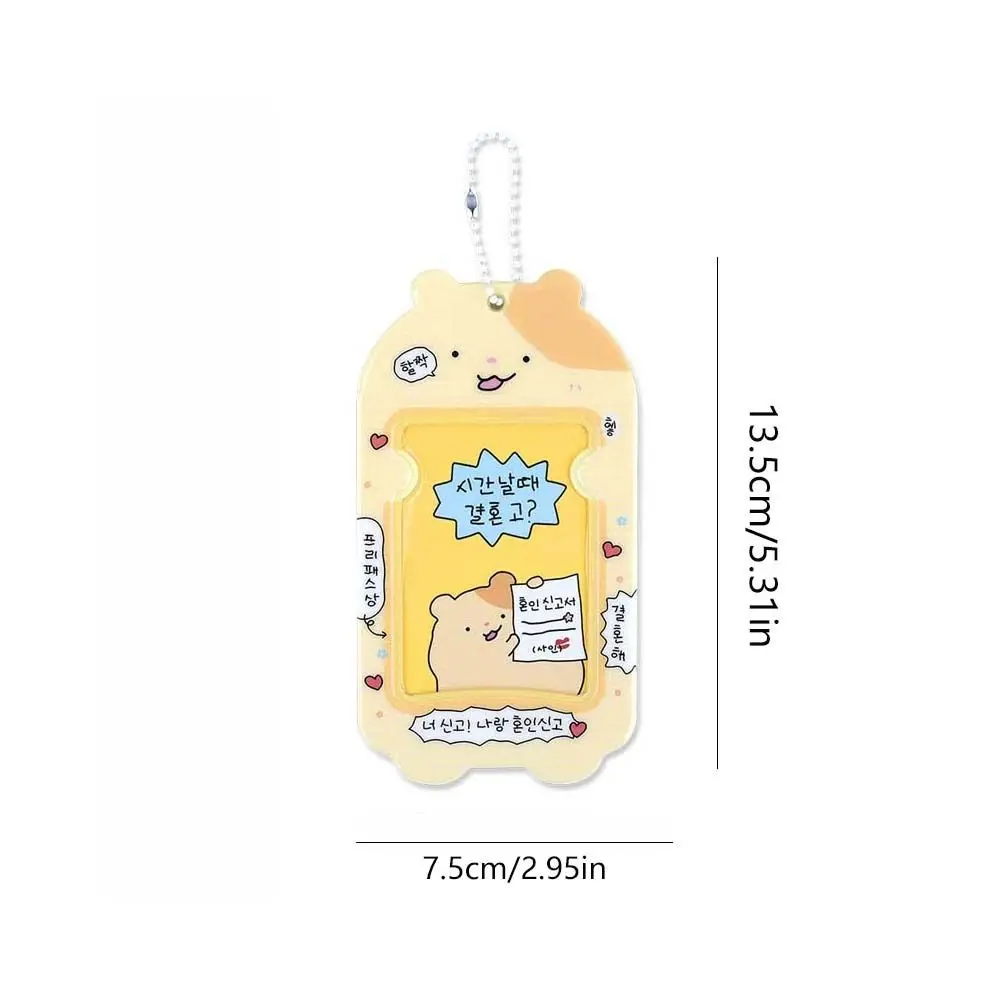 Kawaii Cartoon Korean Idol Photocard Holder Animal Pendant Animal Card Sleeve Korean Style INS Bus Card Holder Outdoor