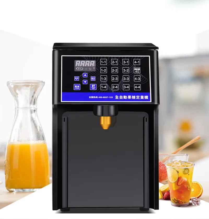 

16 Key Commercial Automatic Fructose Quantitative Machines Sugar Syrup Dispensers 8L Fructose Dispenser Machine Bubble Tea Shop