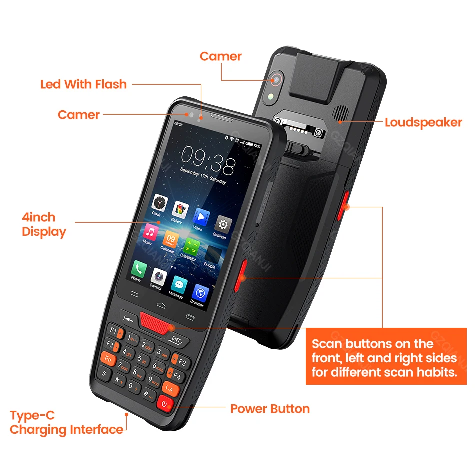 Android 12 Handheld Terminal Data Collector PDA 4G with 2D Barcode Scanner Wifi Bluetooth NFC Inventory Managemen 3G 32G