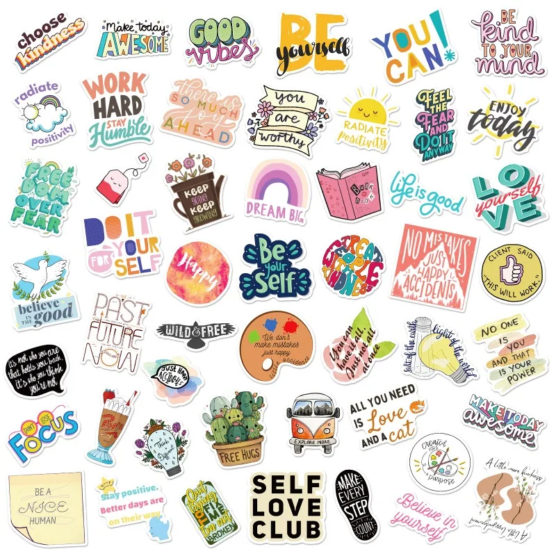 

Student Stationery Inspirational Text Wall Stickers Wall Decals For Snowboard Laptop Luggage Car Fridge Mobile PVC Sticker