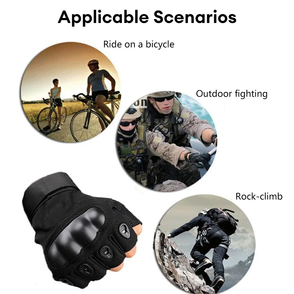 1 Pair Half Finger Men's Gloves Outdoor Tactical Gloves Sports Shooting Hunting Climbing Airsoft Motorcycle Cycling Gloves 2