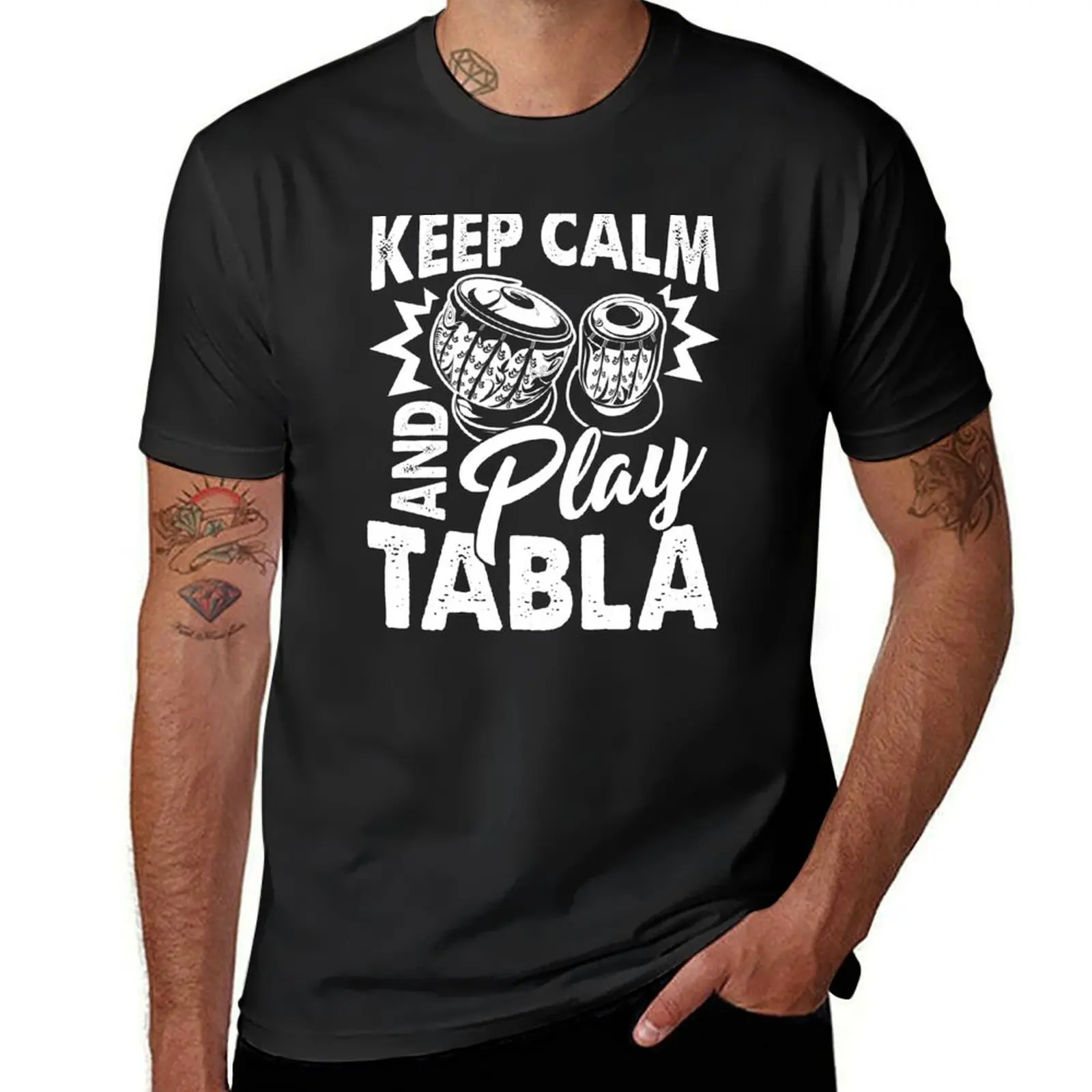 

Keep Calm And Play Tabla T-shirt Aesthetic clothing blanks kawaii clothes boys animal print heavyweight t shirts for men