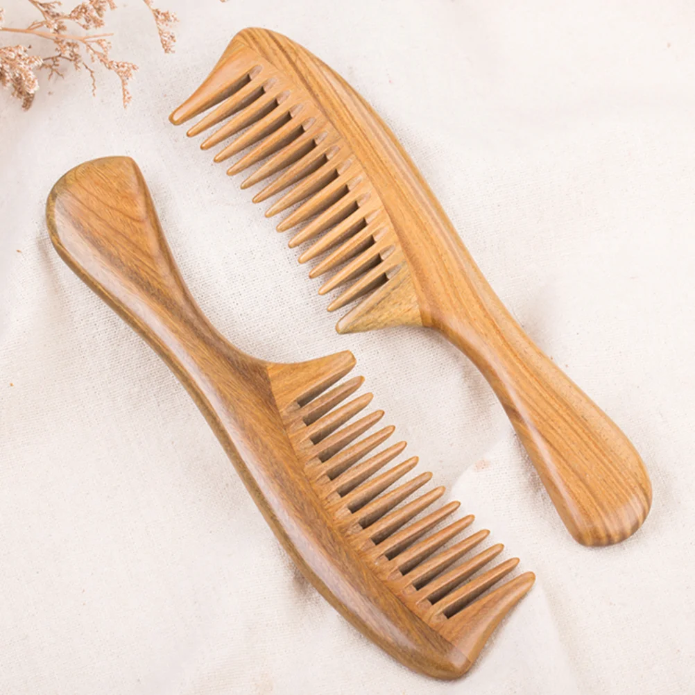 

Винтажные сандаловые бриллиантовые гребни для волос, портативные расчесывающие деревянные гребни для женщин