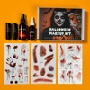 Halloween Fake Blood Makeup Kit Halloween Tattoo Stickers Wound Tattoo Stickers black lipstick white lipstick Halloween Makeup 6