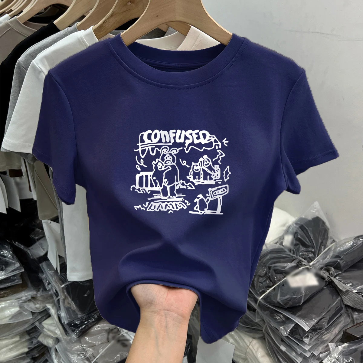 Navy blue [alphabet piggy white]