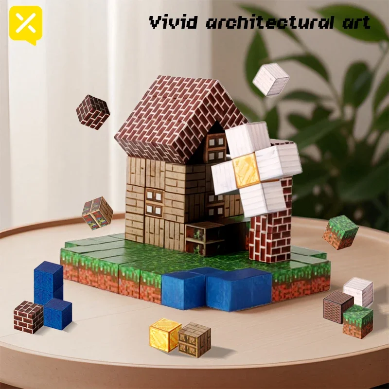 105PCS Magnetic Cube Garden Building Children's DIY Educational Toys Cube Sensory Building Birthday Daily Holiday Gift