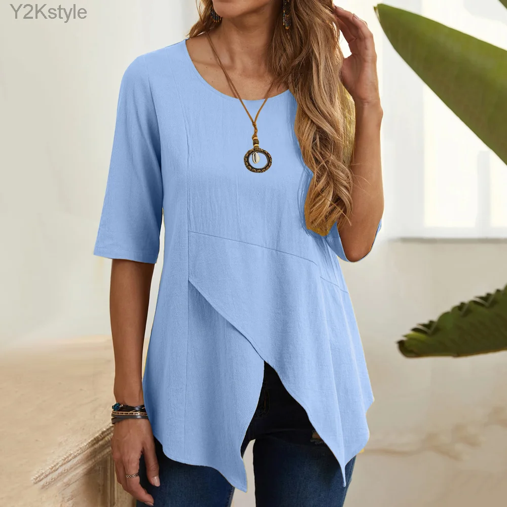 

Y2k Top Vintage Tshirt Women Clothing Shirts for Women Elegant Bastet Cotton Linen Casual Tees Fashion Clothes Streetwear Loose