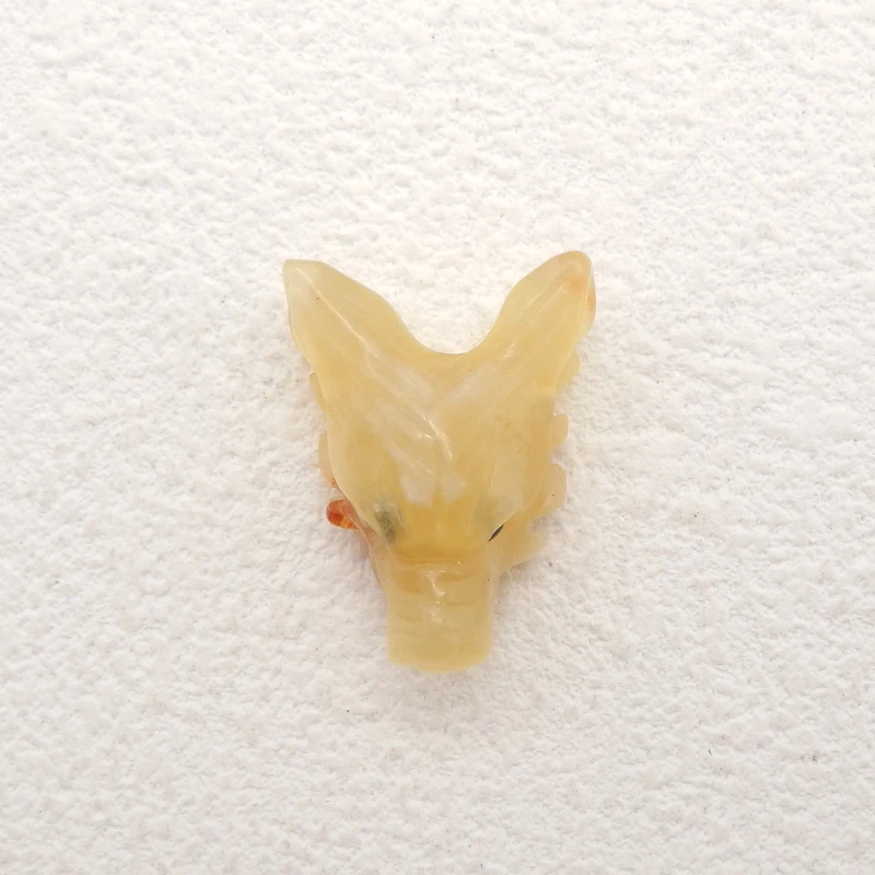 

Ювелирные изделия из натурального камня, ручная работа, голова волка, желтый опал, ожерелье в виде животного, аксессуары, подвеска из бисера 19x15x8 мм, 1,6 г