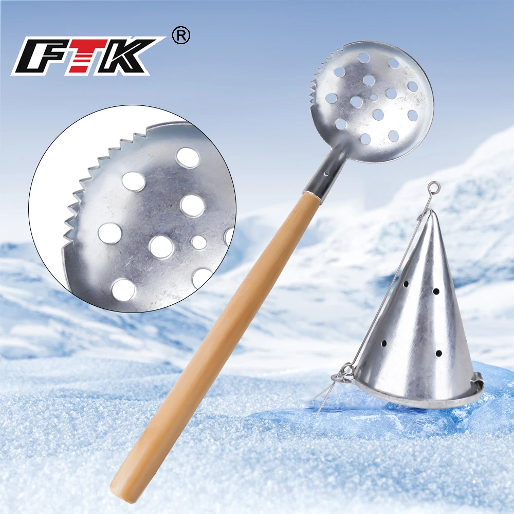 Pelle à glace FTK pour pêche blanche - Outil acier robuste pour casser et enlever la glace sur lacs gelés