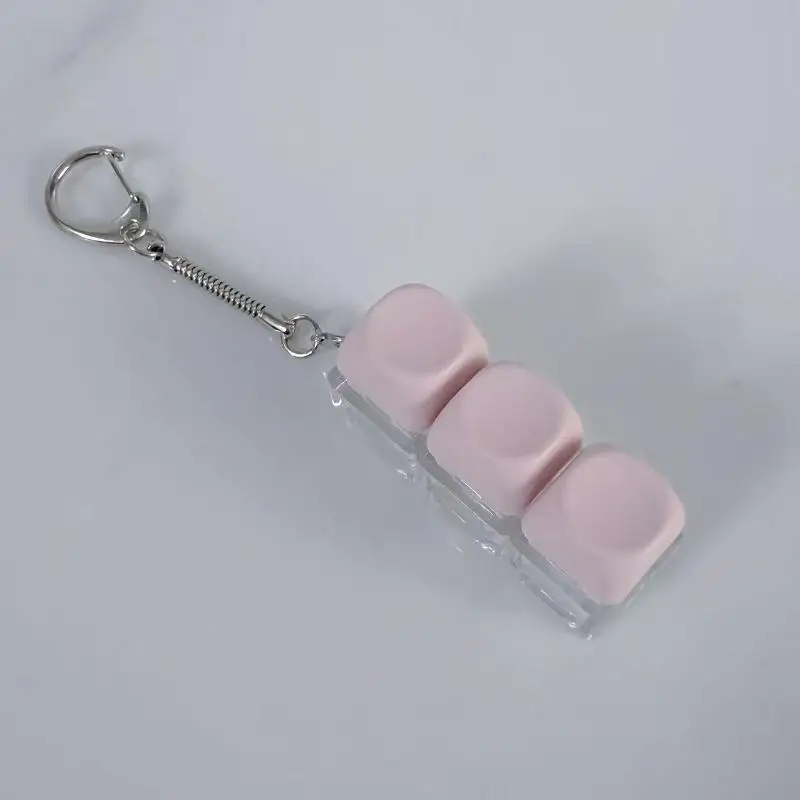 【AD】LED 버튼 키캡 키체인 마카롱 색상 4키 키보드 감압 장난감 DIY 키보드 키체인 장난감 스트레스 해소용