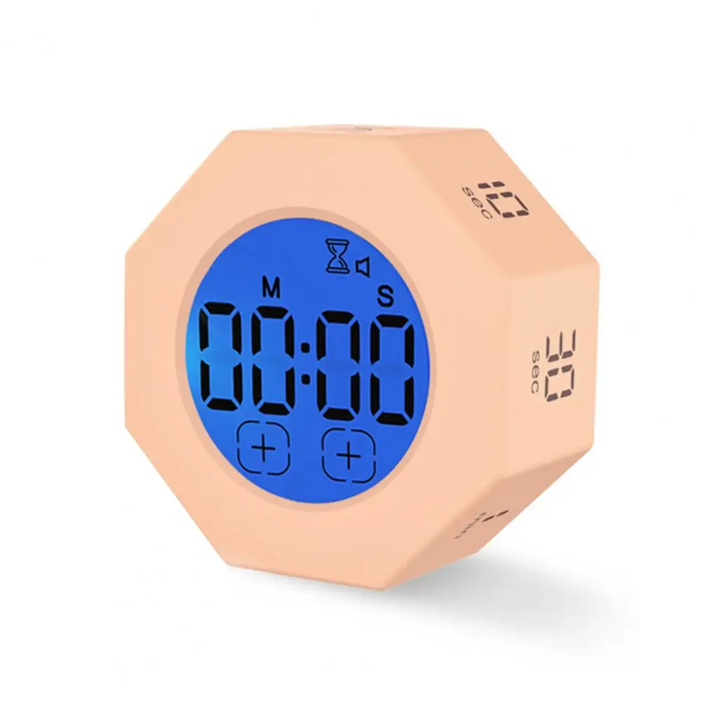 

Mini Digital Timer Portable Octagon Touch Control LED Display Flipping Gravity Sensor Rechargeable Time Management Timer