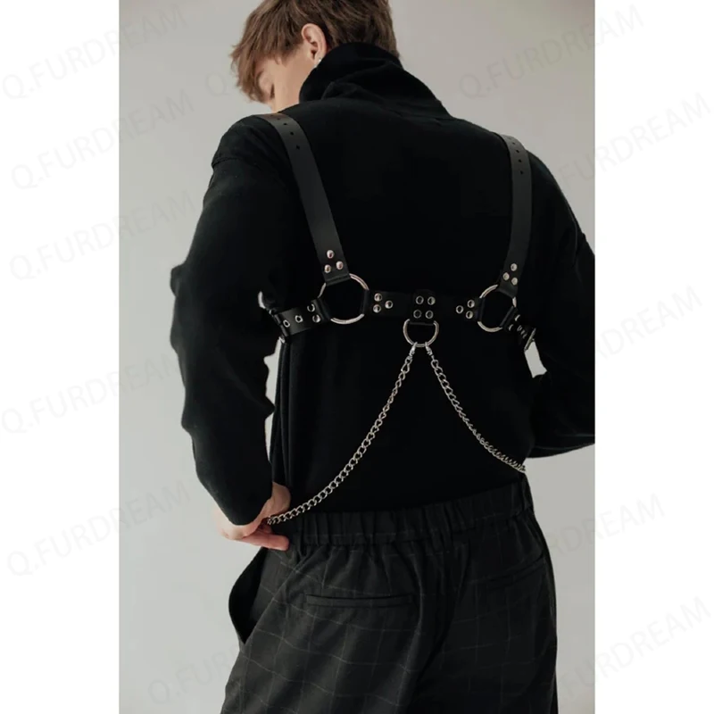 Fashion Men Body Leather Harness Shirt Top Bondage Chest Tape Rave Party  Club Wear Adjustable Gay Harness Fetish Outfits For Men - AliExpress