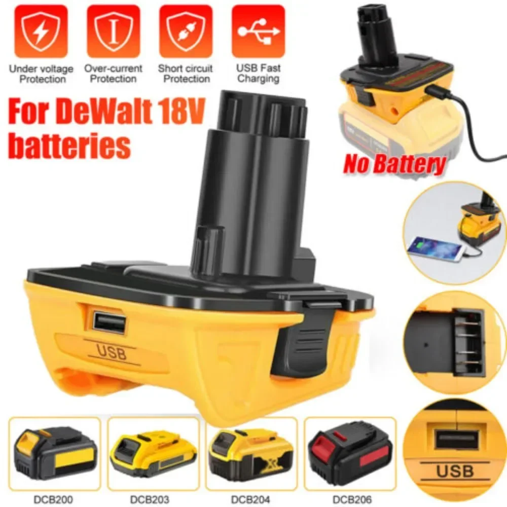 Battery Adapter DCA1820 for Dewalt 20V Lithium Battery Convert to for Dewalt 18V Ni-Mh Ni-Cd Battery Power Tools Drill with USB