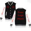 Your Own Design Logo/picture Custom Unisex Diy Winter Baseball Jacket Casual Hoody Clothing Tracksuit Fashion 1