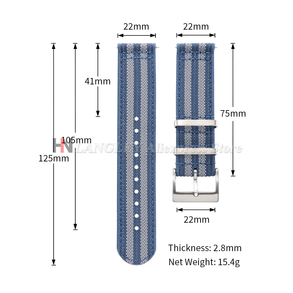 Premium Quick Release Canvas Nylon Watch Strap – Durable Replacement Band