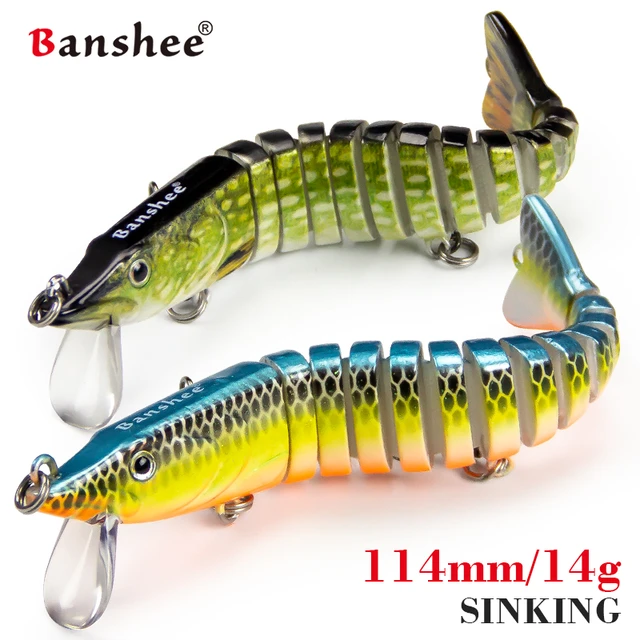 Leurre de pêche articulé - Poisson - Brochet 8 segments 13 cm 20 g -  Carnassiers