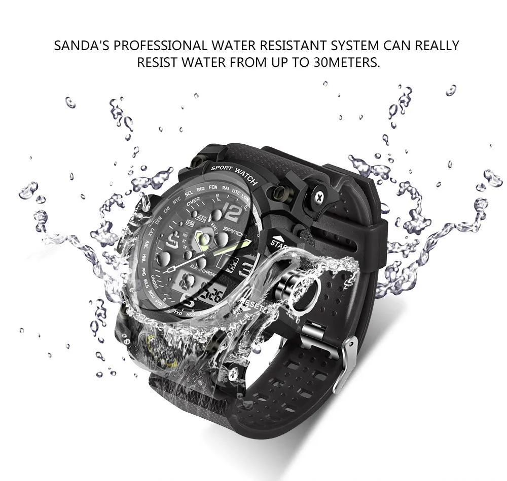 SANDA Korean fashion trend outdoor leisure waterproof multi-function Electronic Watch in the university student Ladies Watch