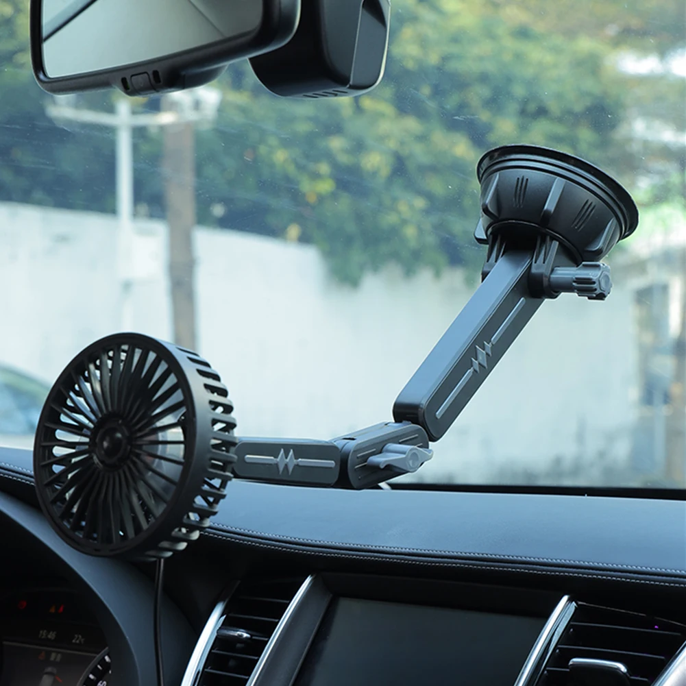 ABS Black 360 Degree Rotatable Car Ventilation Fan