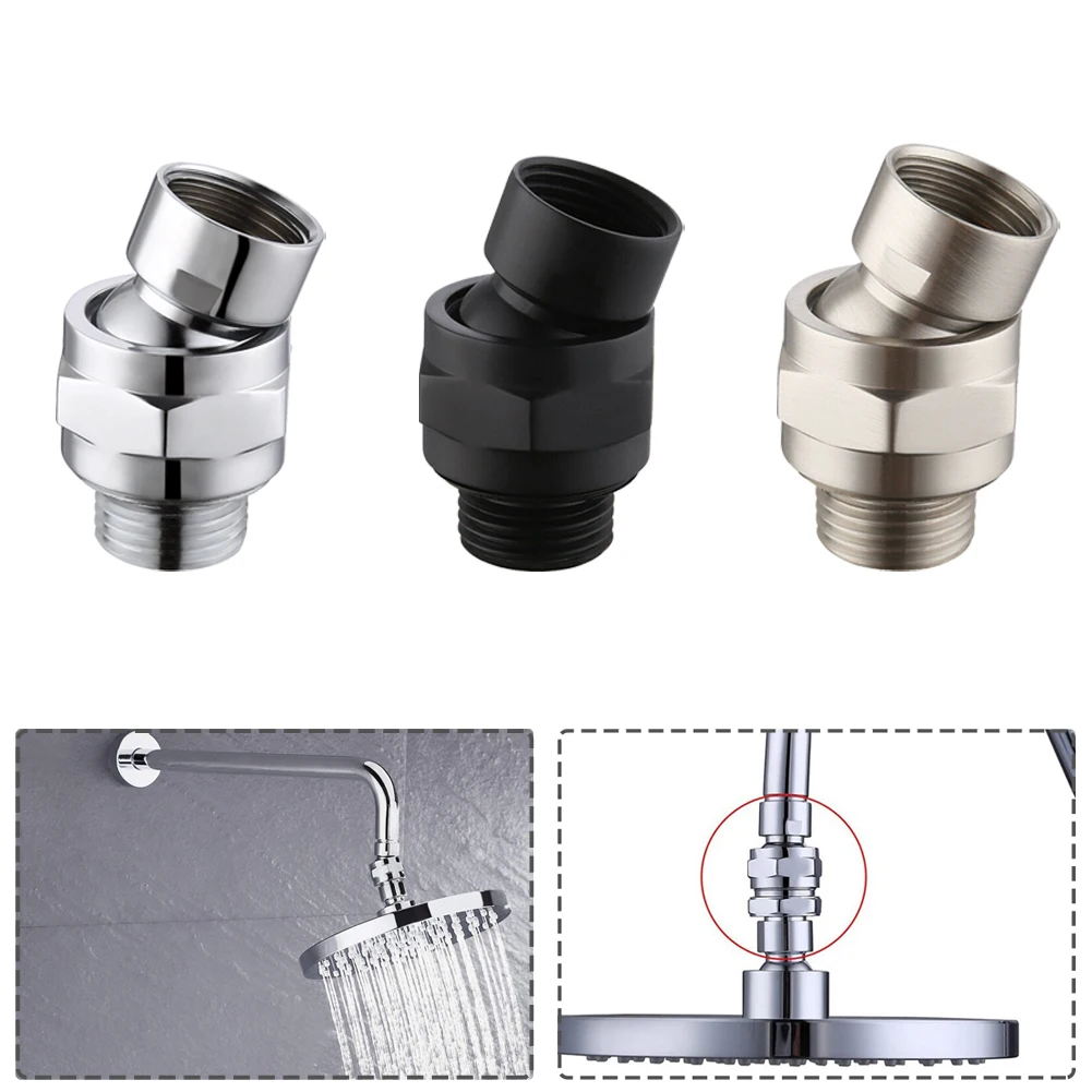 Ball Joint Shower Head Connector Swivel Adapter G1/2 Adjustable