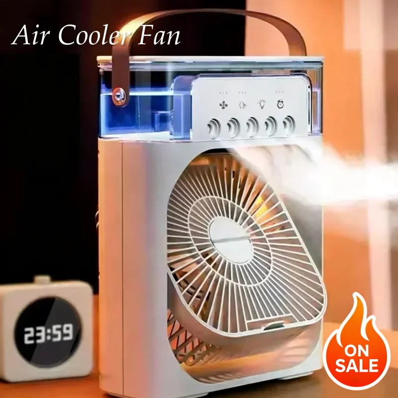 Home Portable Fan Air Conditioner: 3-in-1 Design with Humidifier USB Electric LED Night Light Household Small Air Cooler 2026 1