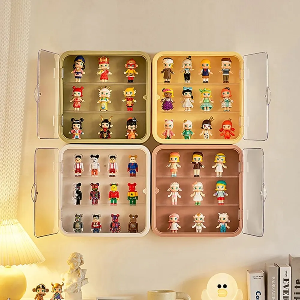 Doll Blind Box Storage Wall Mounted Magnetic Suction Figurine Display Cabinet Dustproof