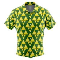 Tri Force Zelda Button Up Hawaiian ShirtFashion Trend Breathable Loose Versatile Casual Sports Summer Men 1