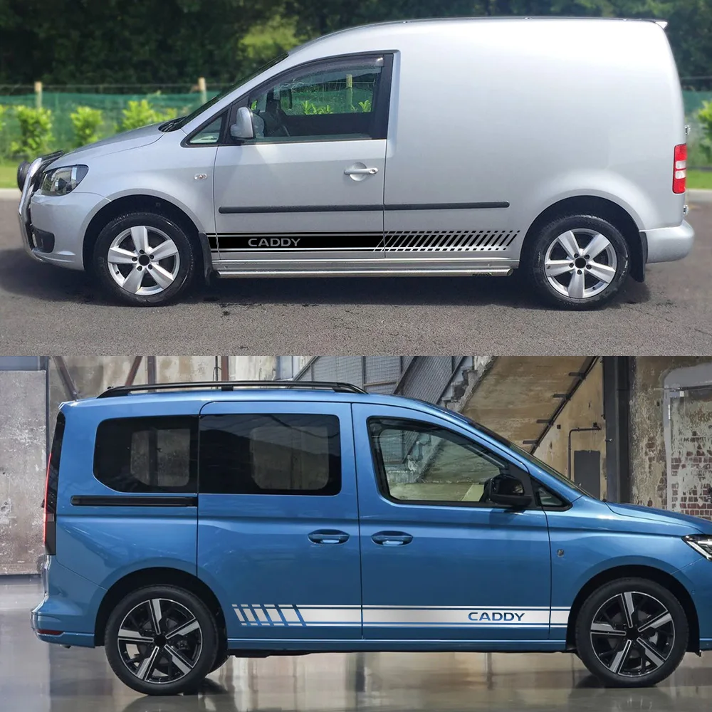 2PCS Car Door Side Stickers For Volkswagen VW Caddy MK1 MK2