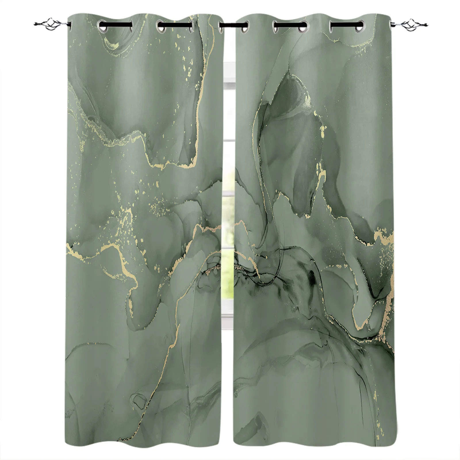 Sage Green Marble Lines Curtain For Living Room Transparent Tulle Curtains  Window Sheer For The Bedroom Accessories Decor - AliExpress
