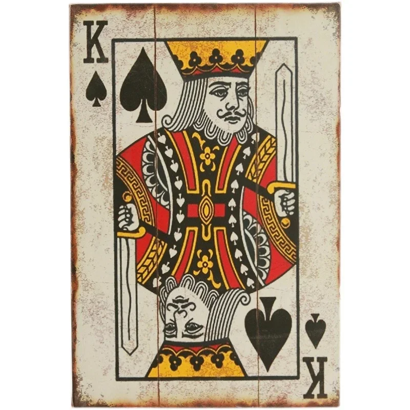American Retro Industrial Poker Wall Art, Creative Bar Wall D&eacute;cor, Caf&eacute; Art, Game Room Decoration, Vintage Piece