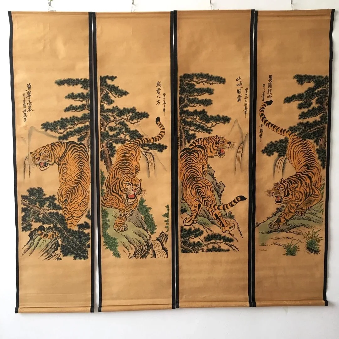 

Hand-painted Chinese paintings, picture bigers of the Qing Dynasty in China,4 piece/pack, free shipping