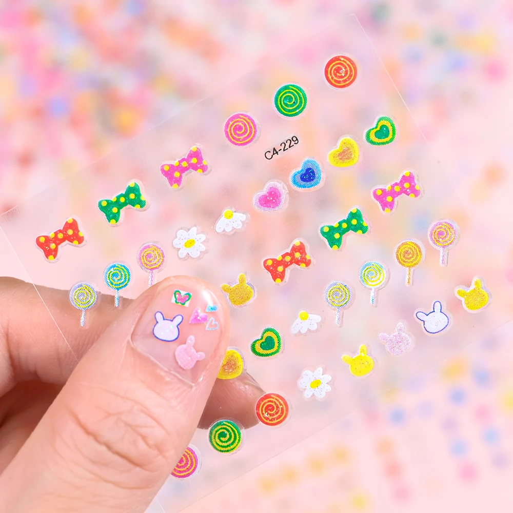 30Sheets Cute Cartoon Bunny Design Nail Art Stickers Self Adhesive for Women & Girls