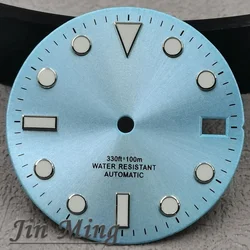 Luxury Multi-Color Luminous Date Window Aseptic Dial for Automatic Movement Watches (Blue B2)