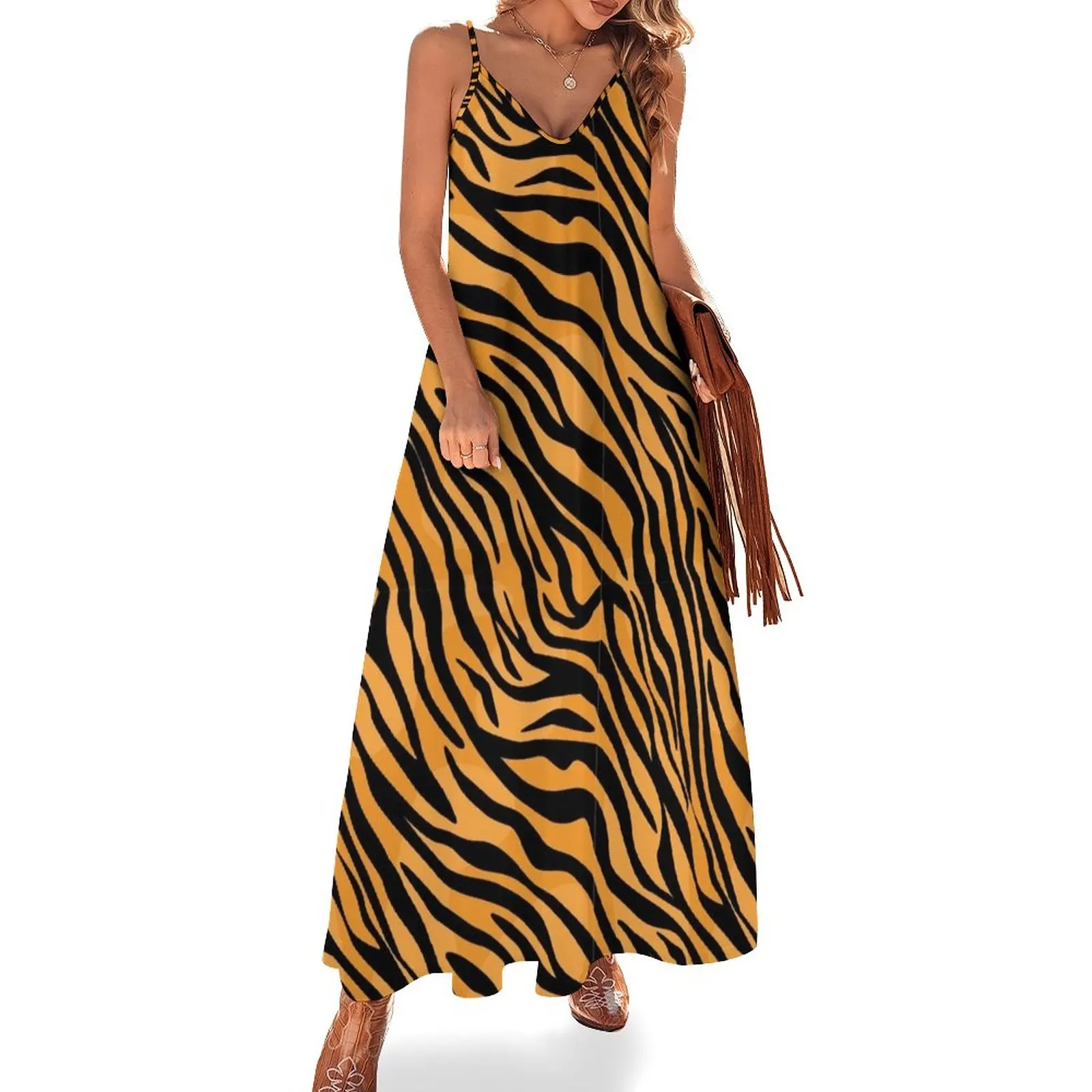 

New Tiger pattern Sleeveless Dress dresses summer clothes Woman clothes