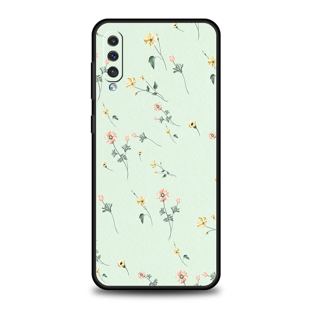 Black Silicone Floral Phone Case Cover - Elegant Design